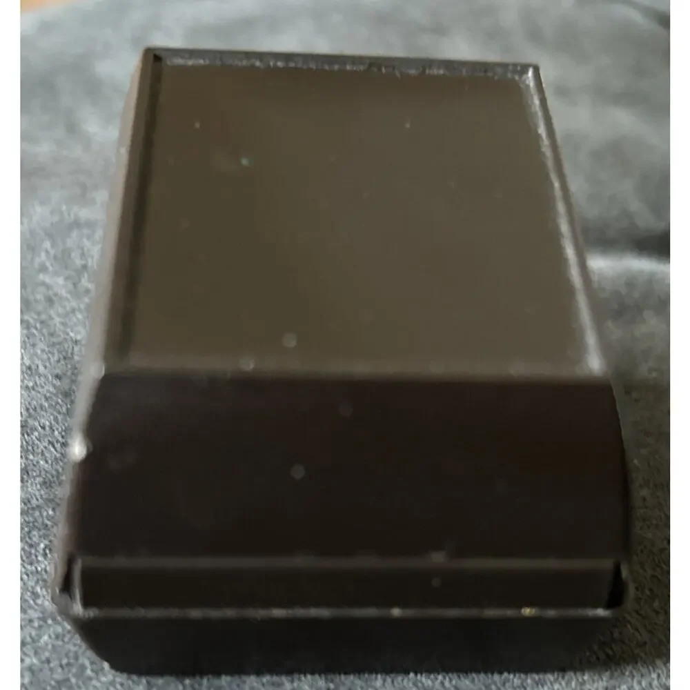 Vtg 60s Single Ring Presentation Gift Box Plastic Celluloid Velvet Brown